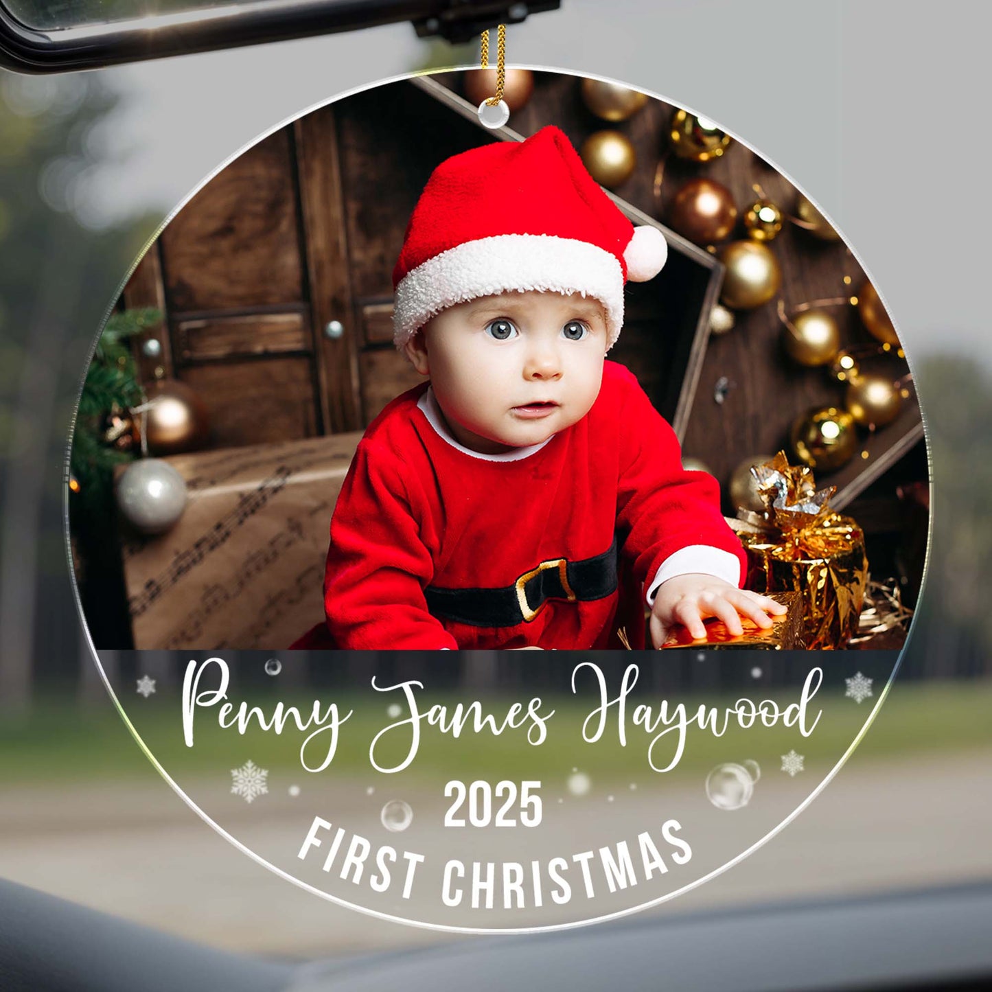 First Christmas, Baby In Santa Outfit