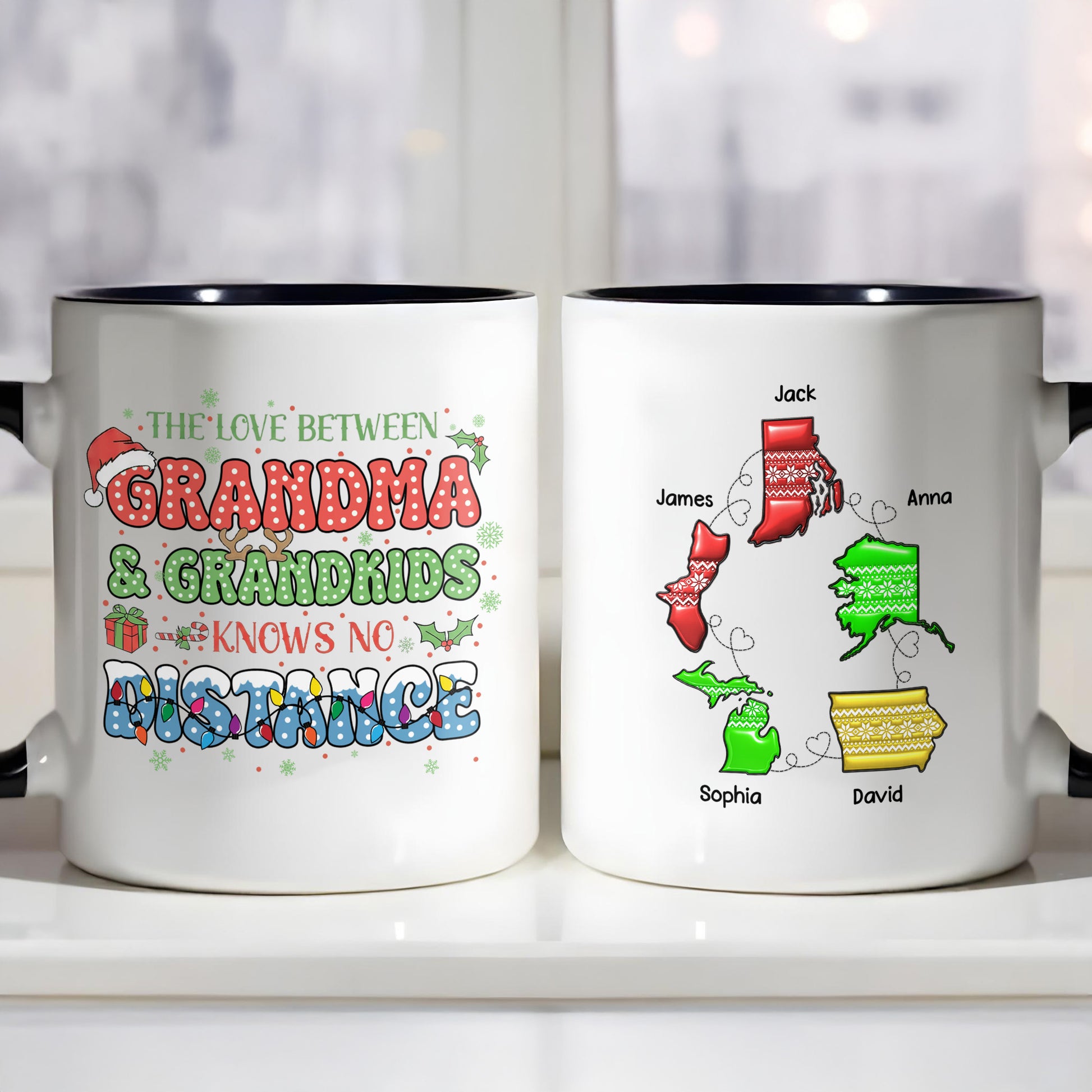 The Love Between Grandma And Grandkids, Christmas Mug