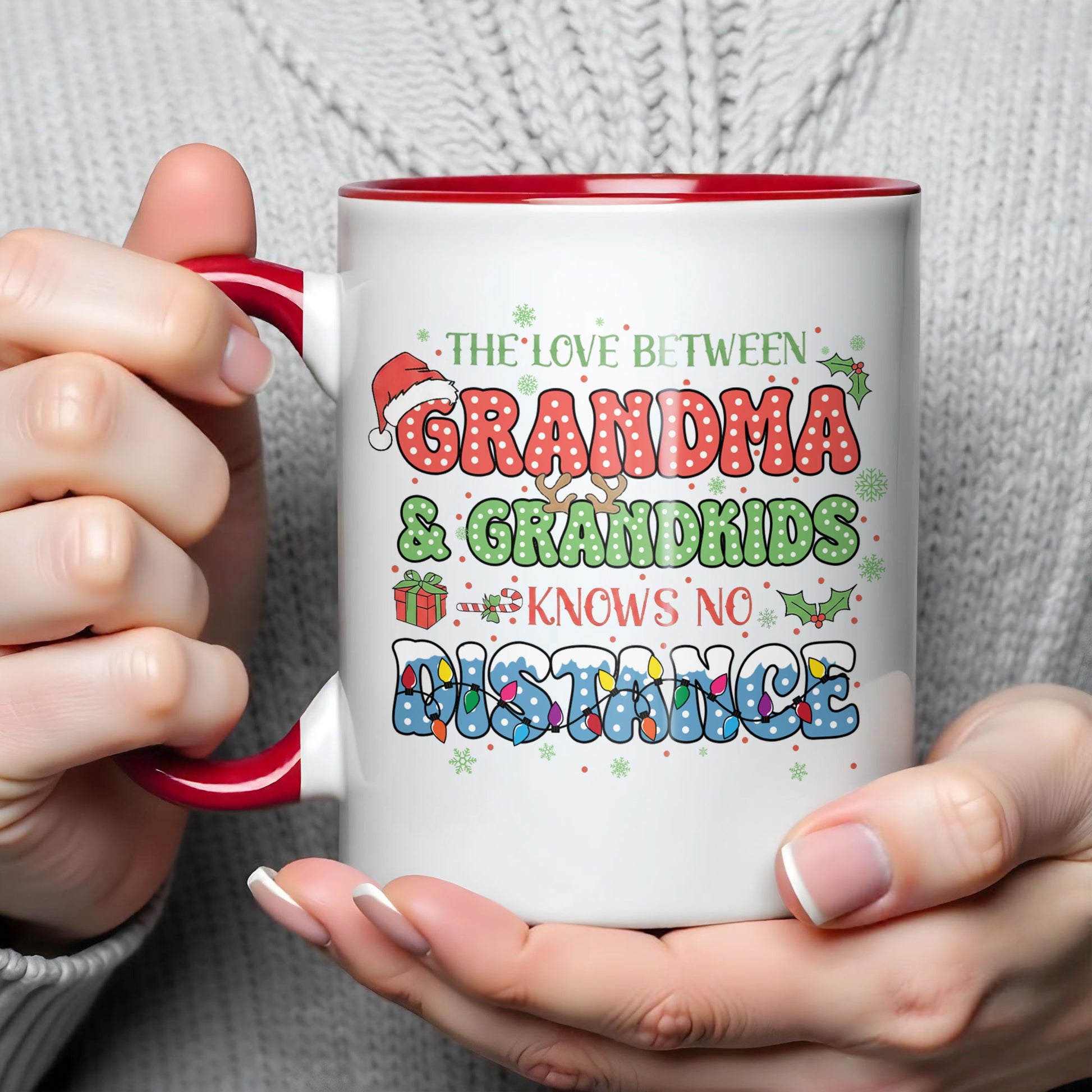 The Love Between Grandma And Grandkids, Christmas Mug
