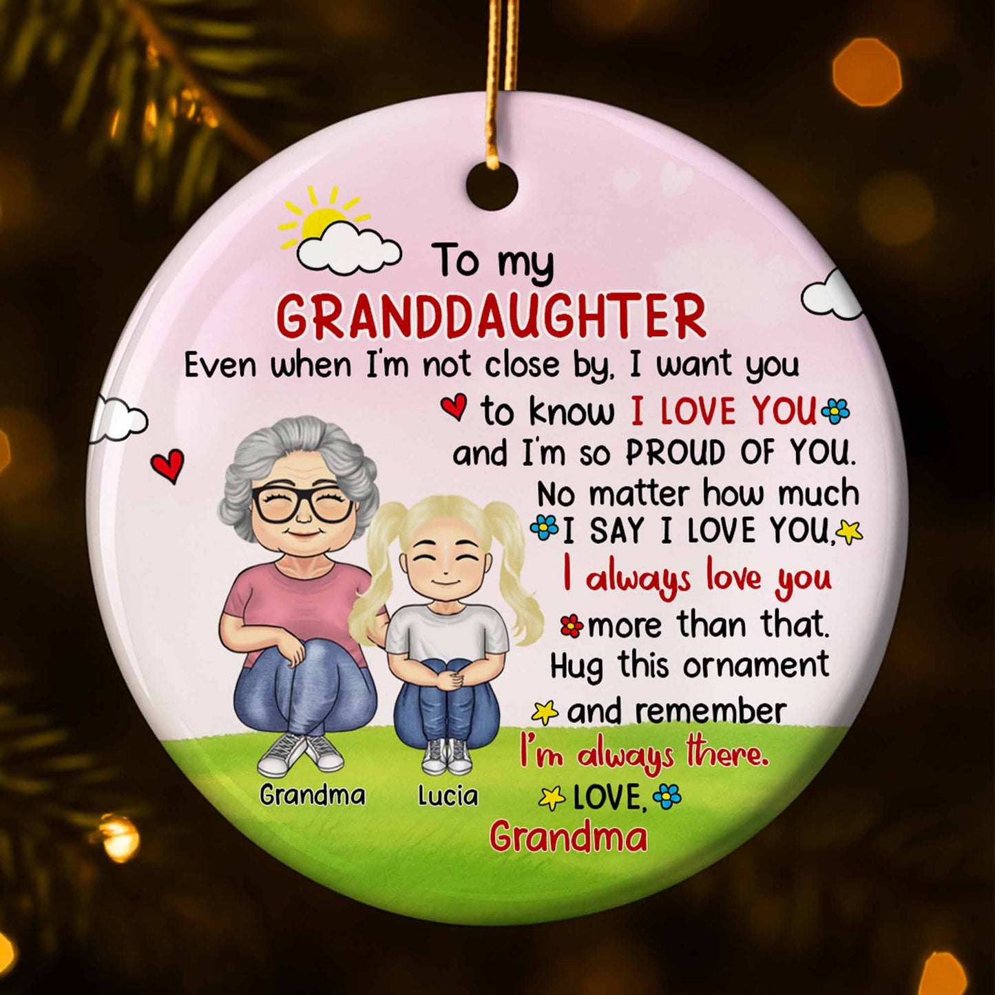 To My Granddaughter, Sun, Clouds, And Hearts