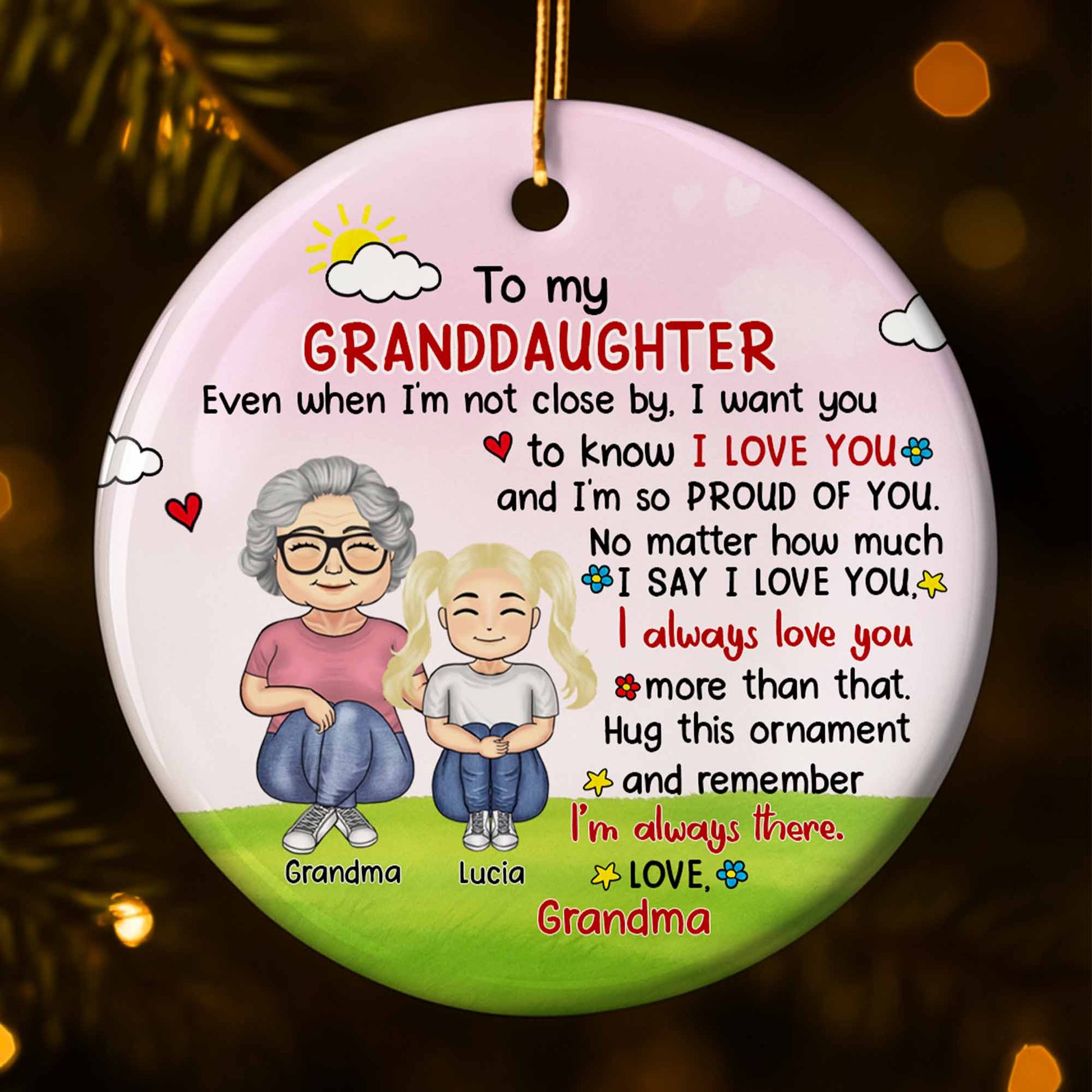 To My Granddaughter, Sun, Clouds, And Hearts