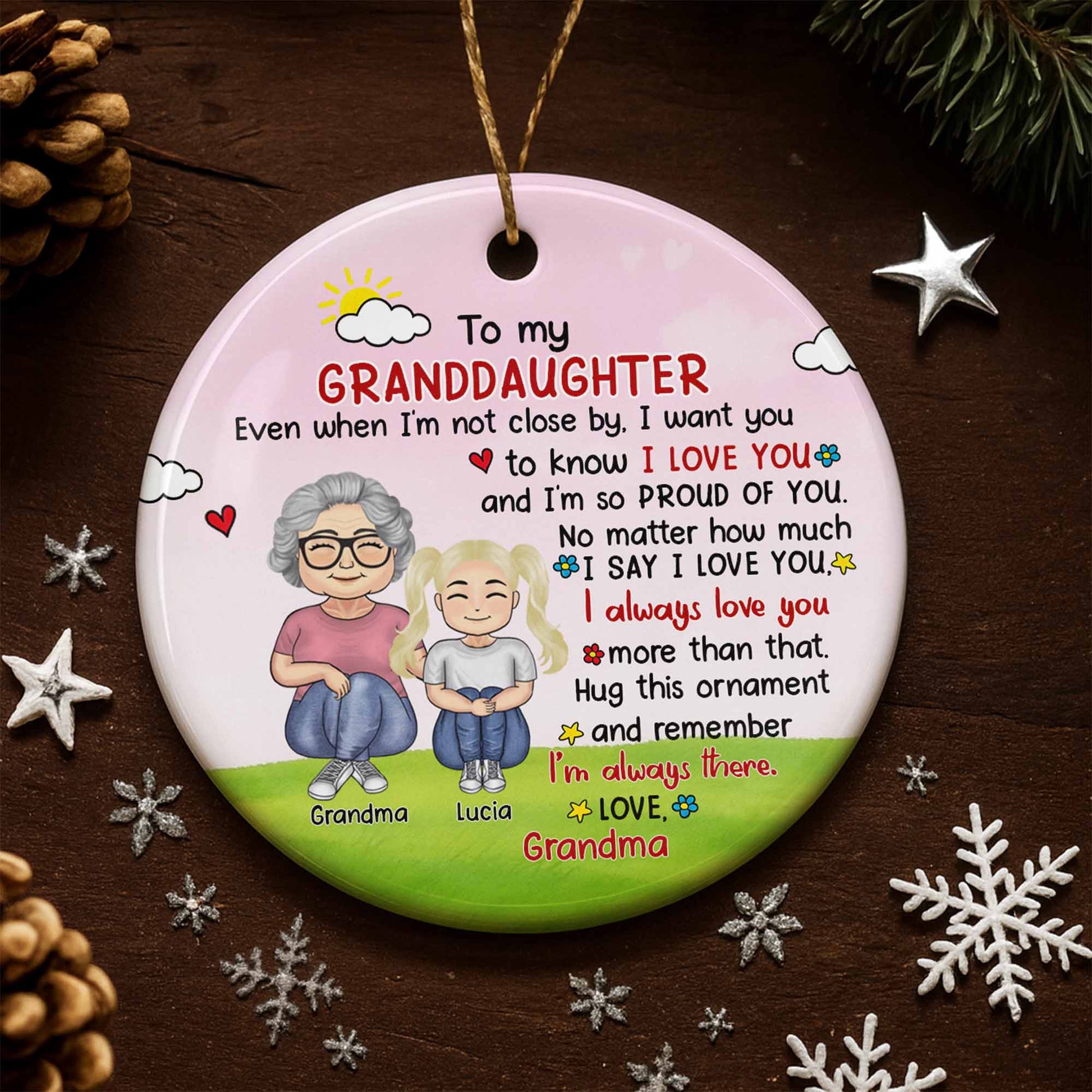 To My Granddaughter, Sun, Clouds, And Hearts