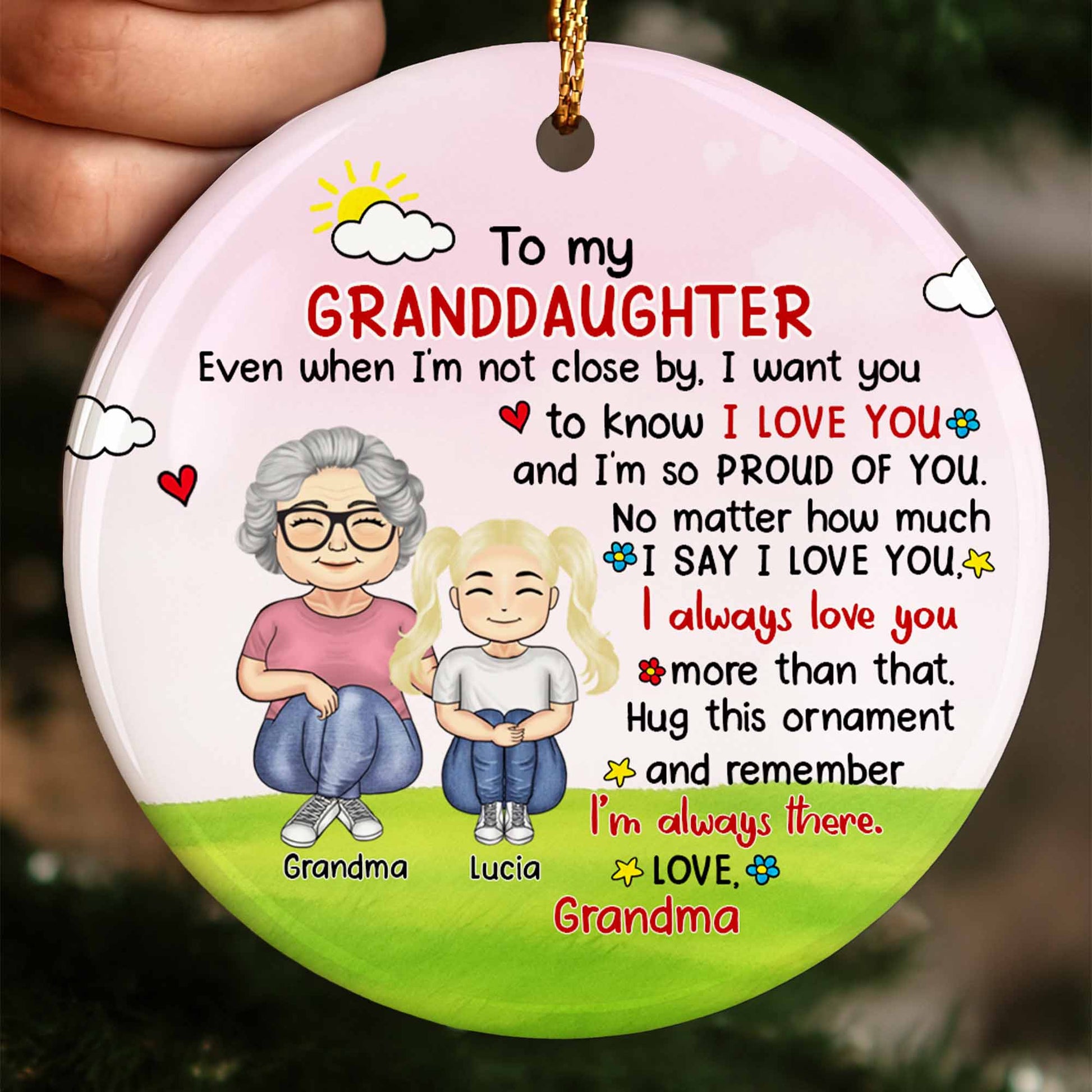 To My Granddaughter, Sun, Clouds, And Hearts