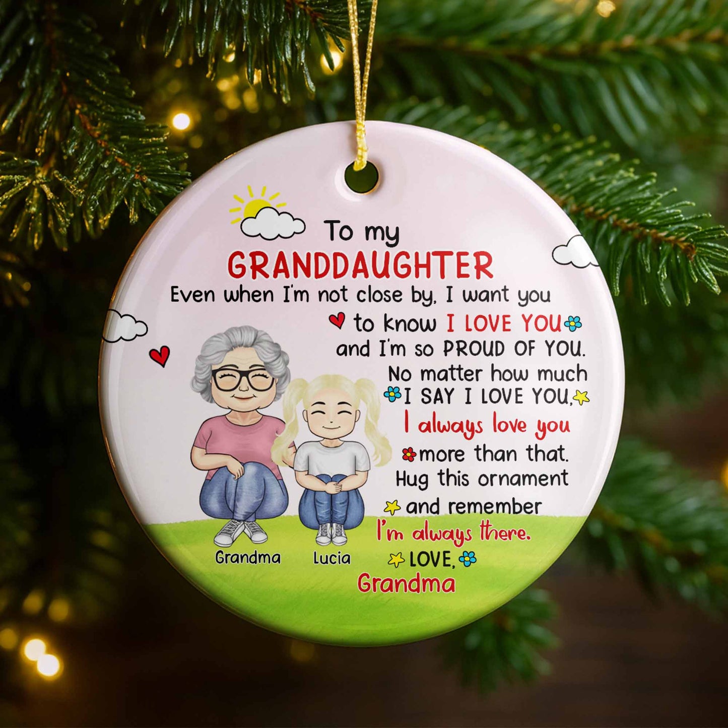 To My Granddaughter, Sun, Clouds, And Hearts