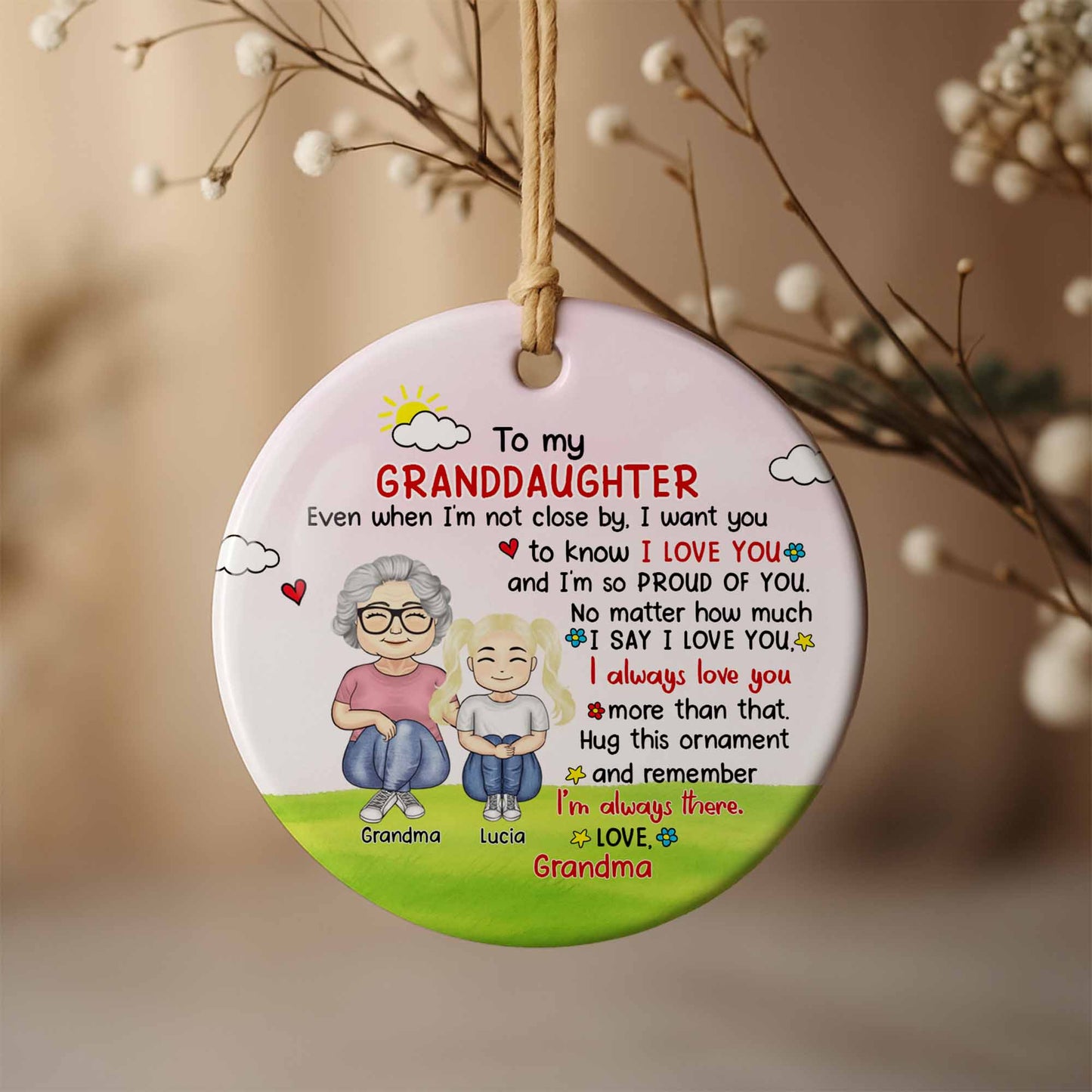 To My Granddaughter, Sun, Clouds, And Hearts