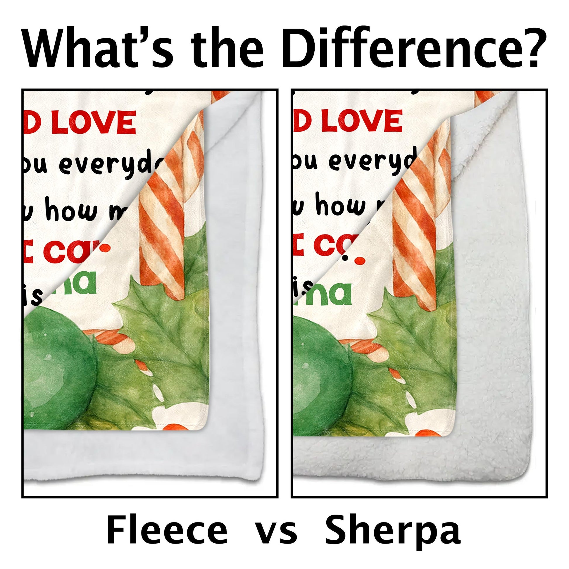 To My Grandson, Hug Blanket With Candy Canes And Holly Leaves