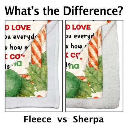 To My Grandson, Hug Blanket With Candy Canes And Holly Leaves