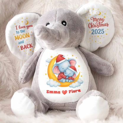 I Love You To The Moon And Back, Merry Christmas, Elephant and Stars