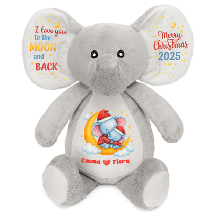 I Love You To The Moon And Back, Merry Christmas, Elephant and Stars