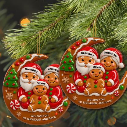 We Love You To The Moon And Back Santa And Gingerbread Ornament