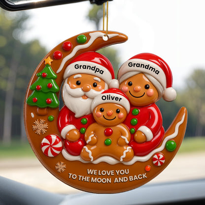 We Love You To The Moon And Back Santa And Gingerbread Ornament