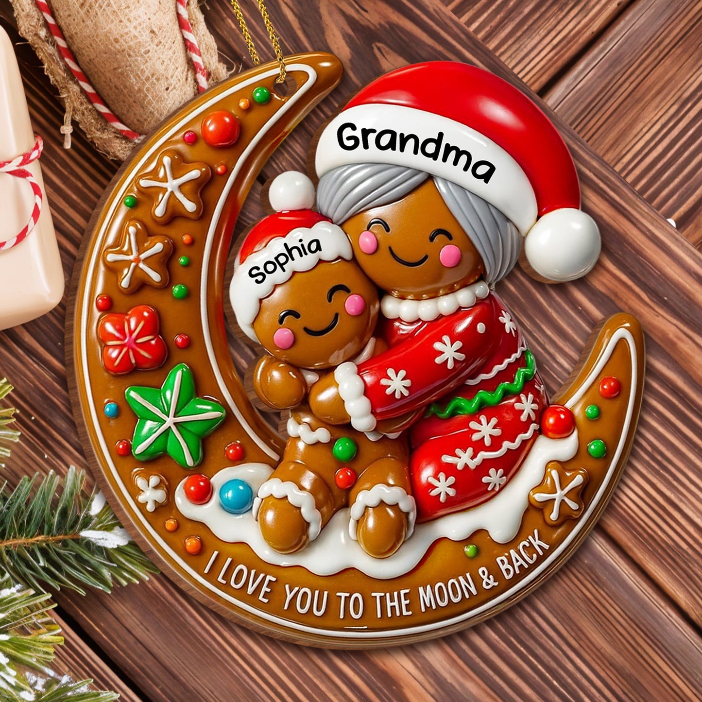 I Love You To The Moon & Back Gingerbread Ornament