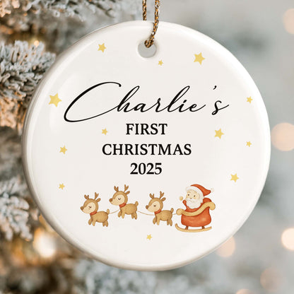 First Christmas Santa Claus and Reindeer