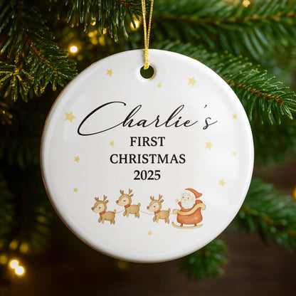 First Christmas Santa Claus and Reindeer