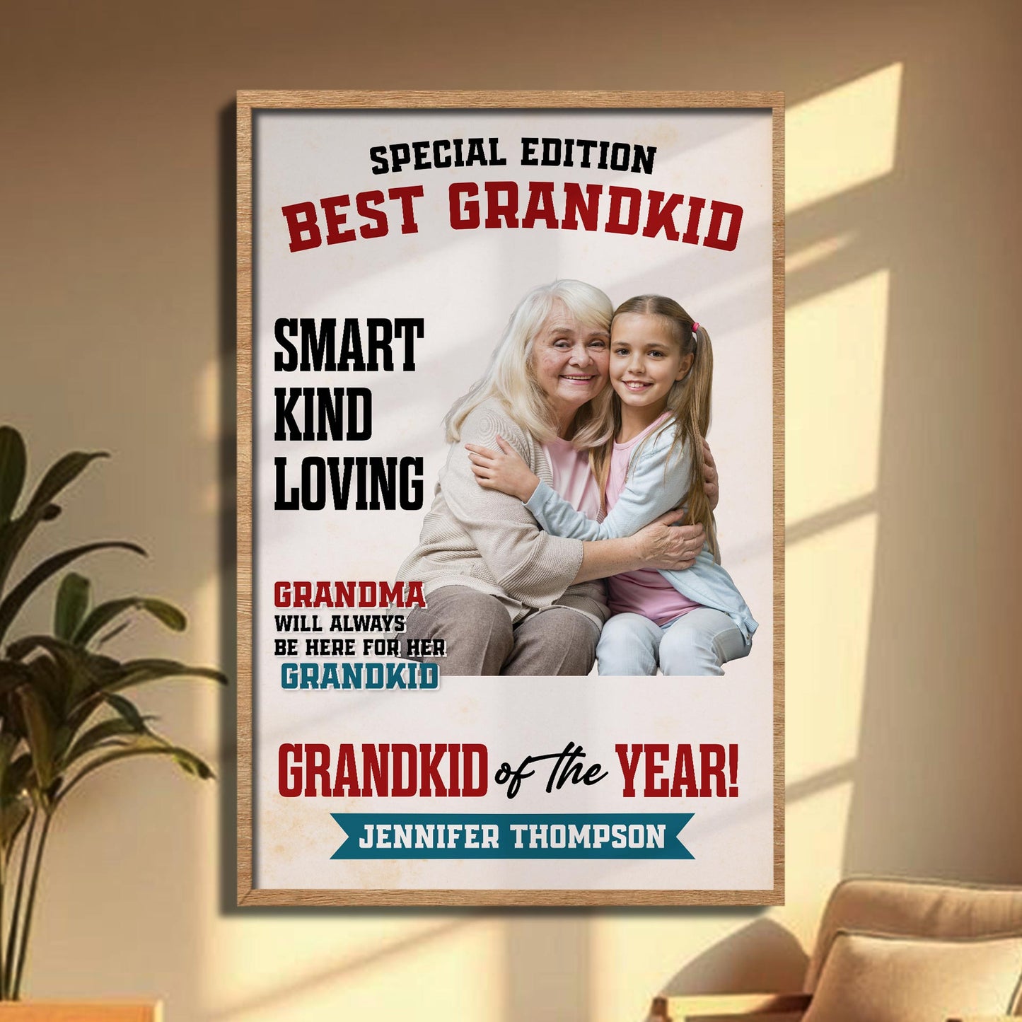 Special Edition Best Grandkid, Grandmother And Granddaughter - Personalized Custom Vertical Poster - GRK112_VPOS