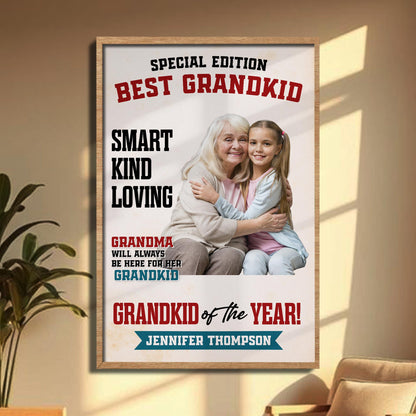 Special Edition Best Grandkid, Grandmother And Granddaughter - Personalized Custom Vertical Poster - GRK112_VPOS