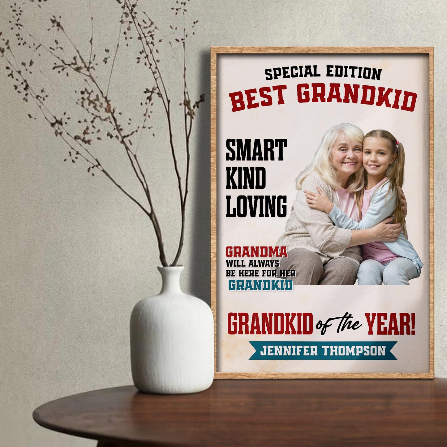 Special Edition Best Grandkid, Grandmother And Granddaughter - Personalized Custom Vertical Poster - GRK112_VPOS
