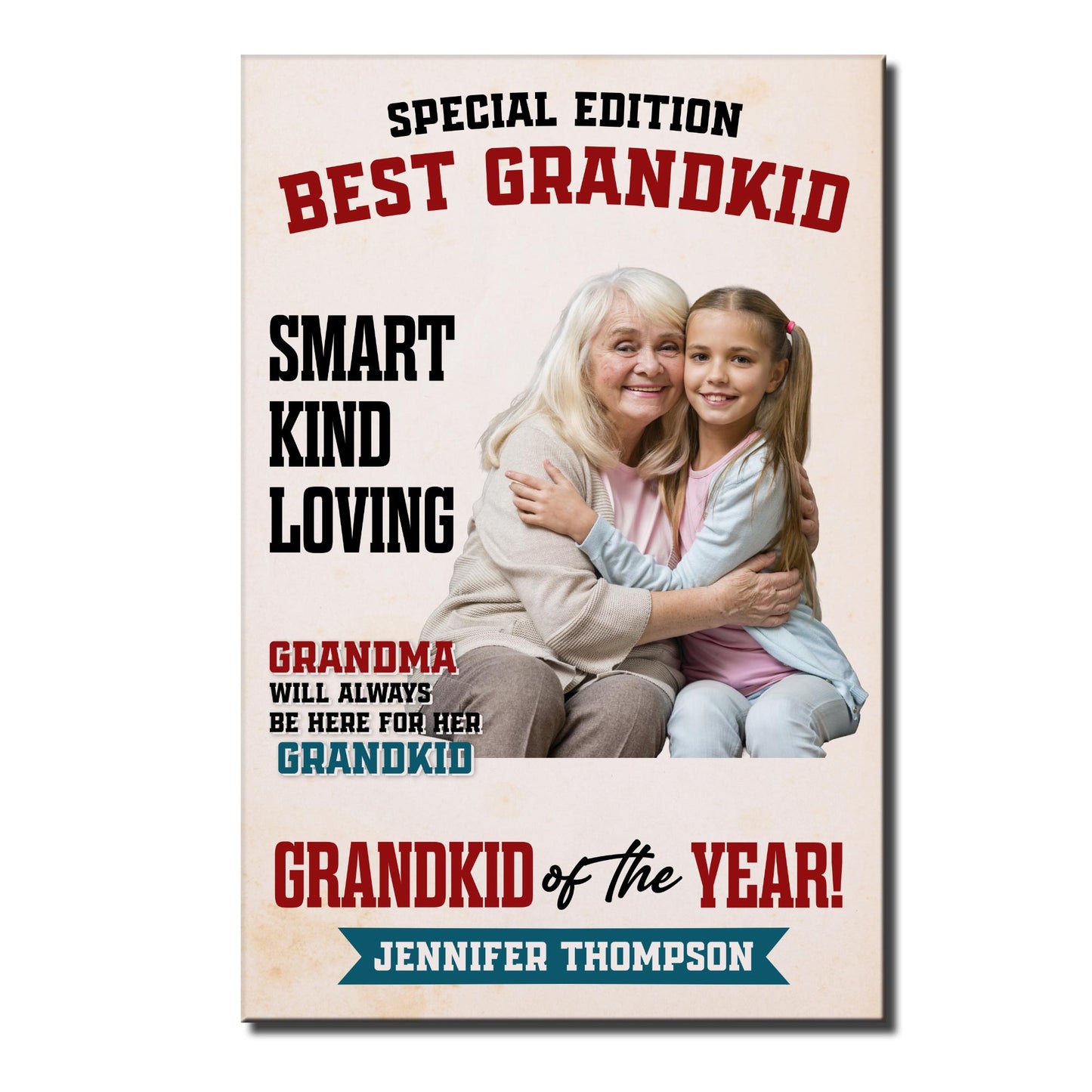 Special Edition Best Grandkid, Grandmother And Granddaughter - Personalized Custom Vertical Poster - GRK112_VPOS