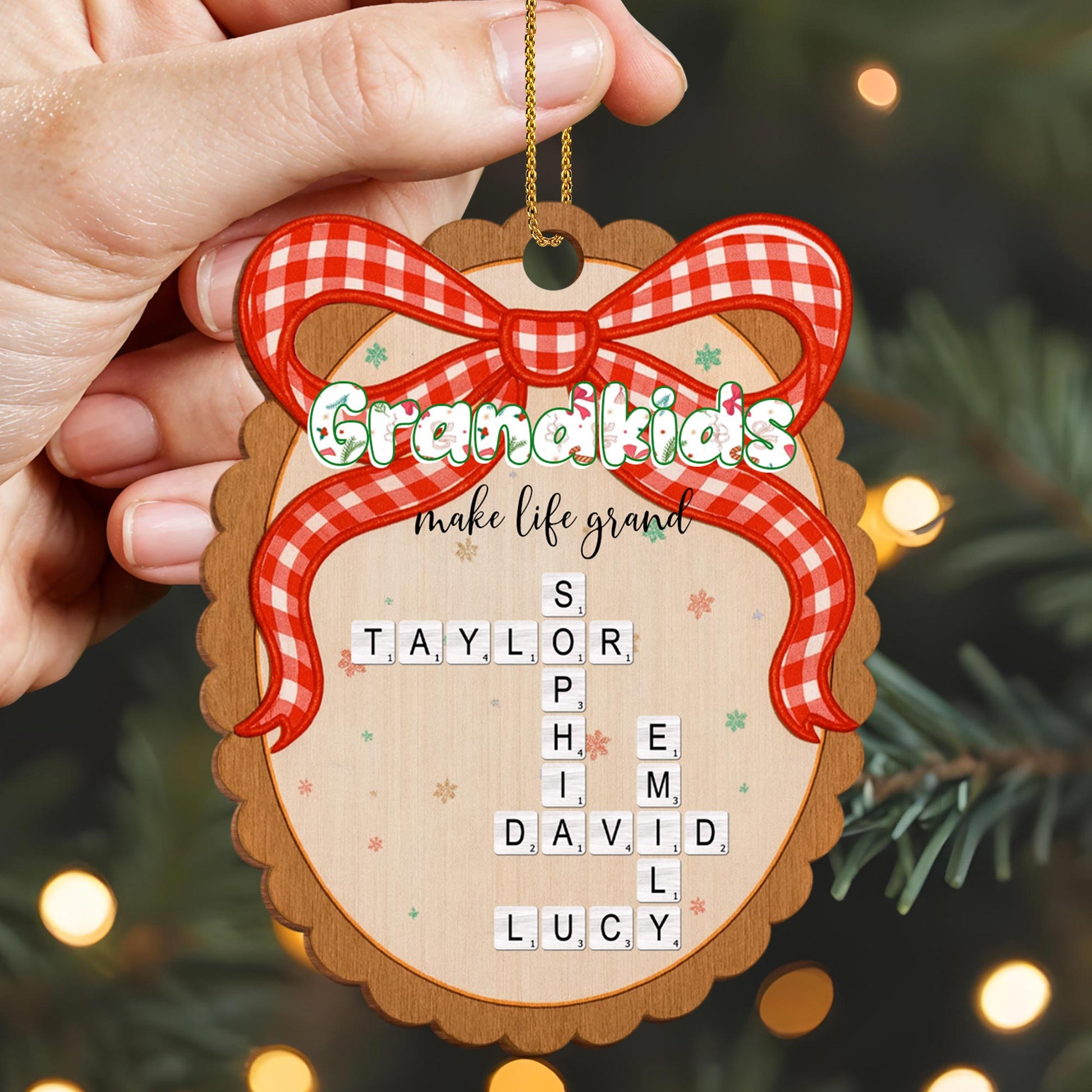 Grandkids Make Life Grand With Ribbon And Snowflakes