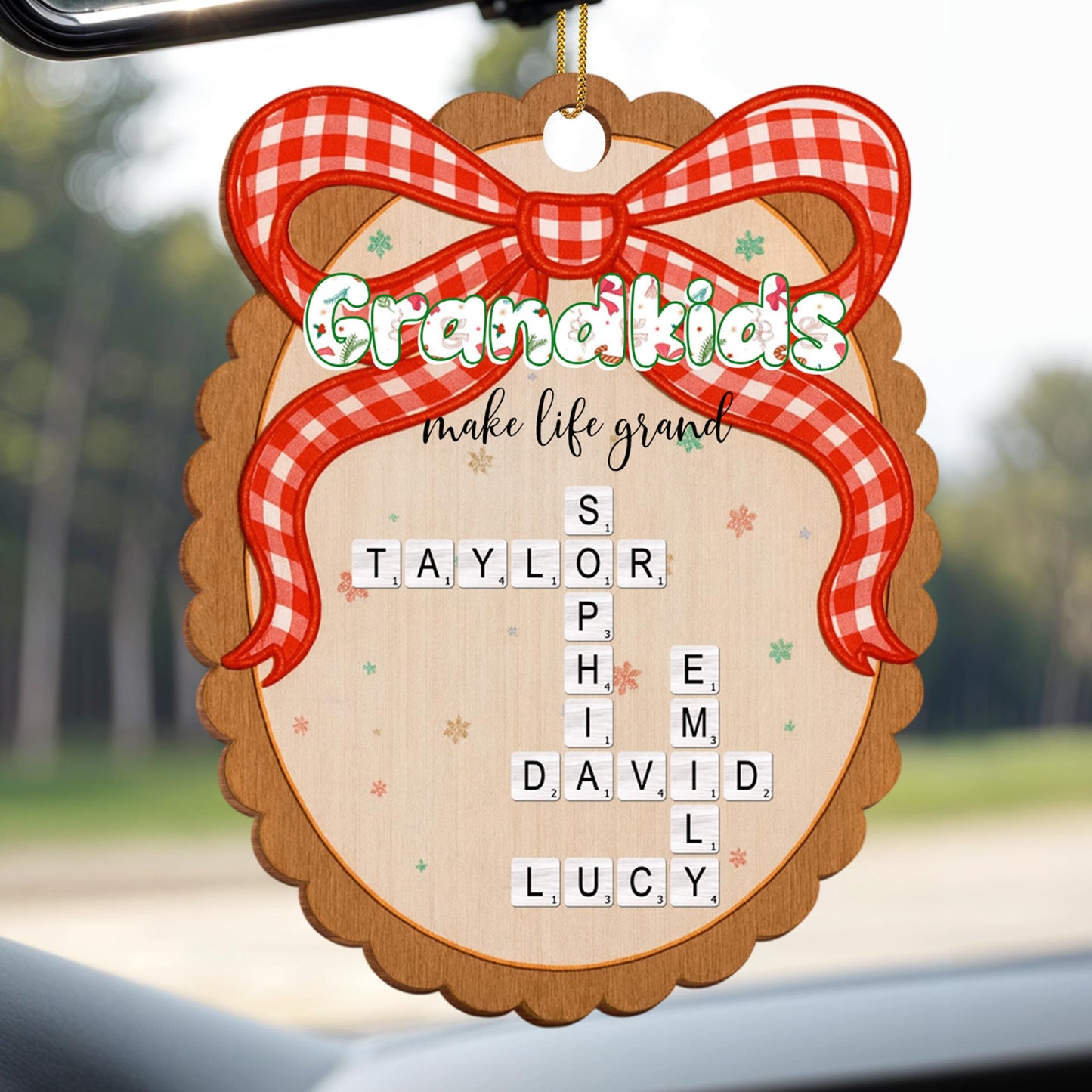 Grandkids Make Life Grand With Ribbon And Snowflakes