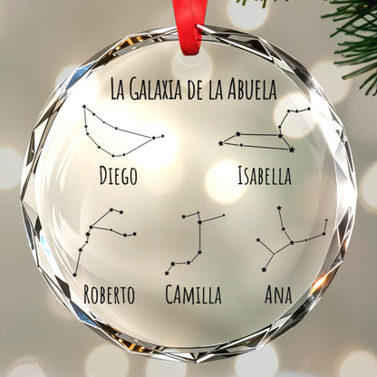 Celebrate Family Unity With A Starry Sky - Personalized Custom Circle Glass Ornament - GRM002_CGOR