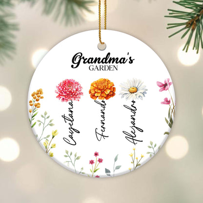 Grandma's Garden Custom Ceramic Ornament