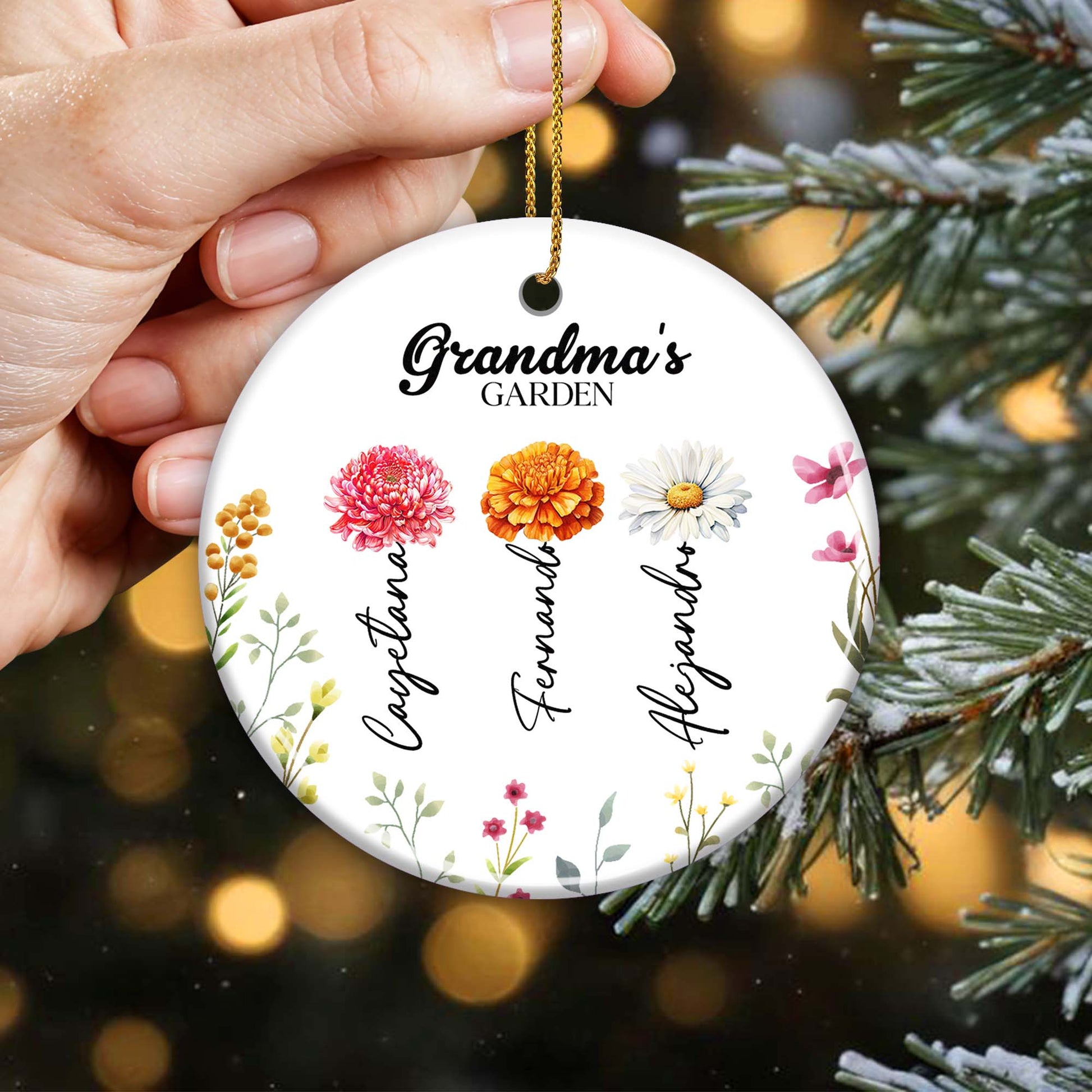 Grandma's Garden Custom Ceramic Ornament