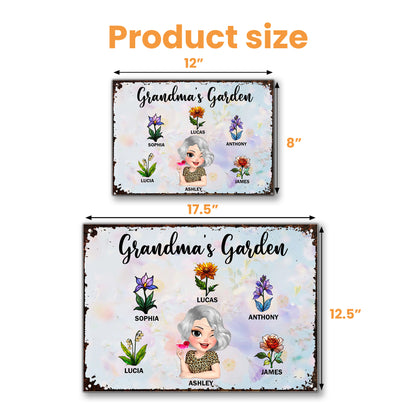 Grandma's Garden, Flowers and Cartoon Grandma