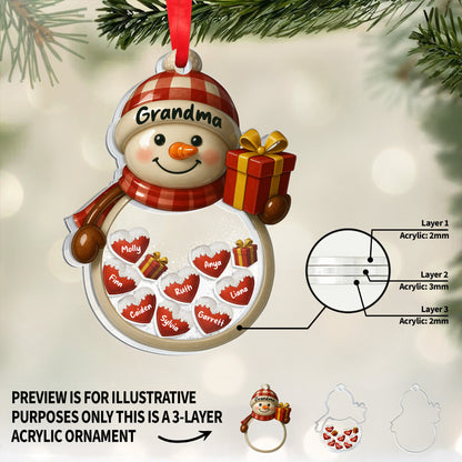 Shake Me Snowman With Plaid Pattern And Gift