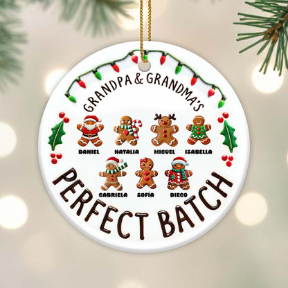 Grandma's Perfect Batch Christmas Ornament - Personalized Custom Ceramic Ornament With Round Shape - GRM008_RCE