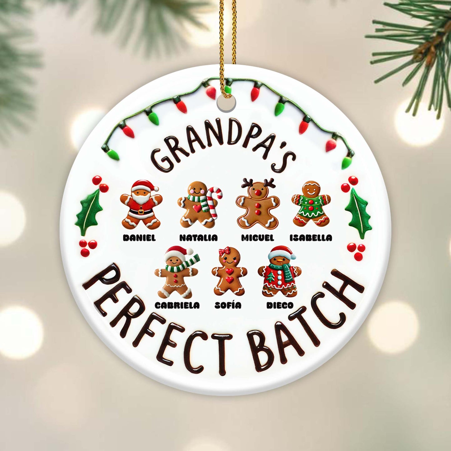 Grandma's Perfect Batch Christmas Ornament - Personalized Custom Ceramic Ornament With Round Shape - GRM008_RCE