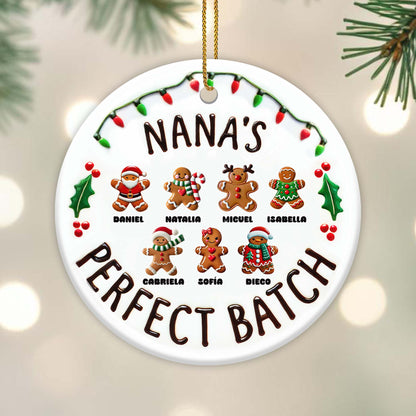 Grandma's Perfect Batch Christmas Ornament - Personalized Custom Ceramic Ornament With Round Shape - GRM008_RCE