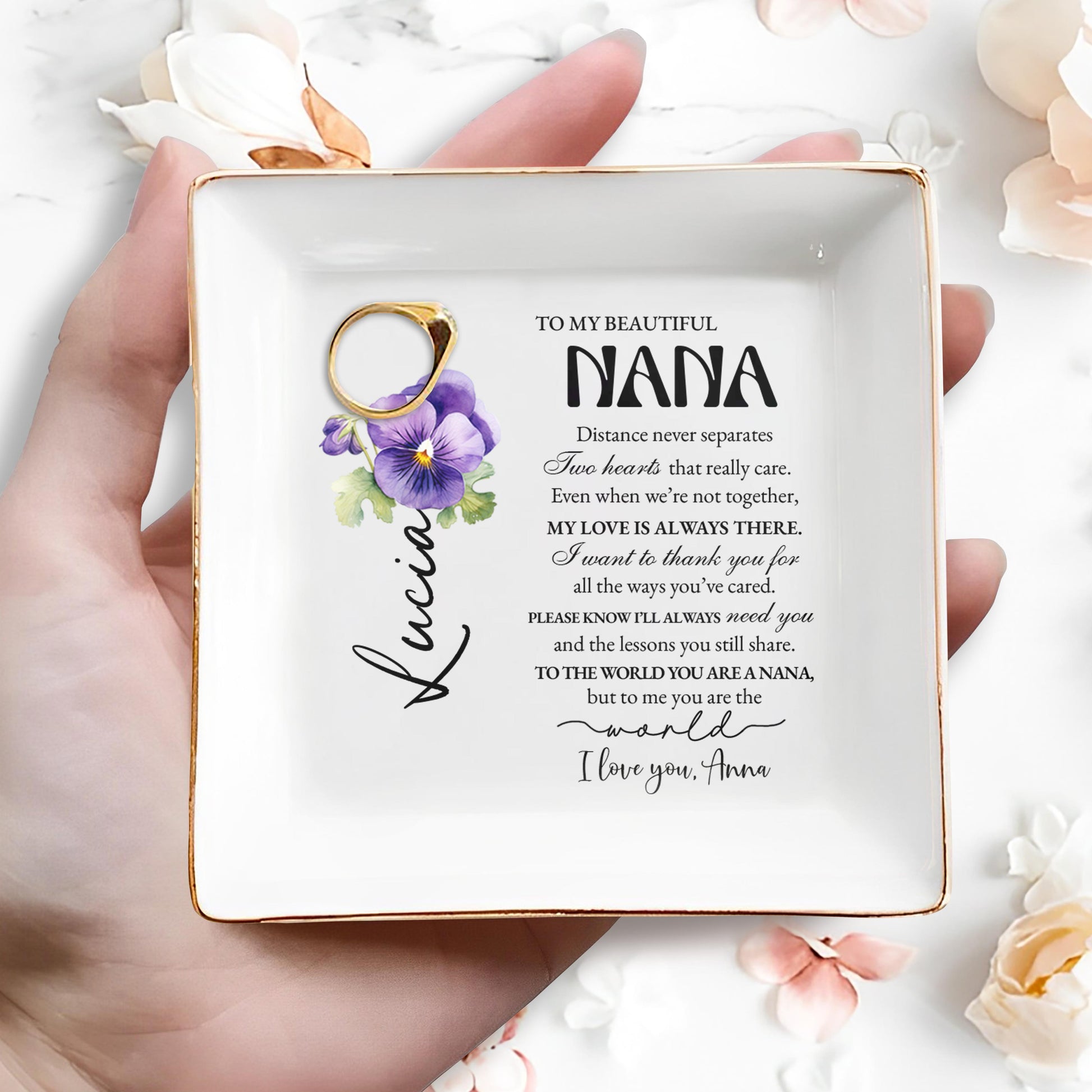 To My Beautiful Nana You Are The World Jewelry Dish