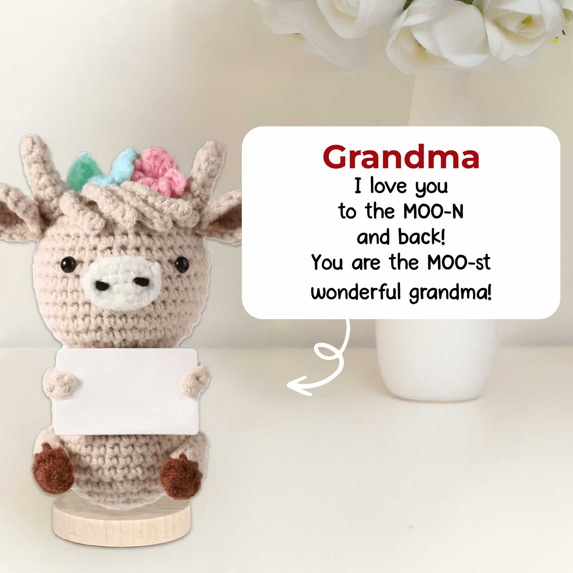 To The Moon And Back, Crochet Turtle And Flower Design