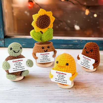 To The Moon And Back, Crochet Turtle And Flower Design