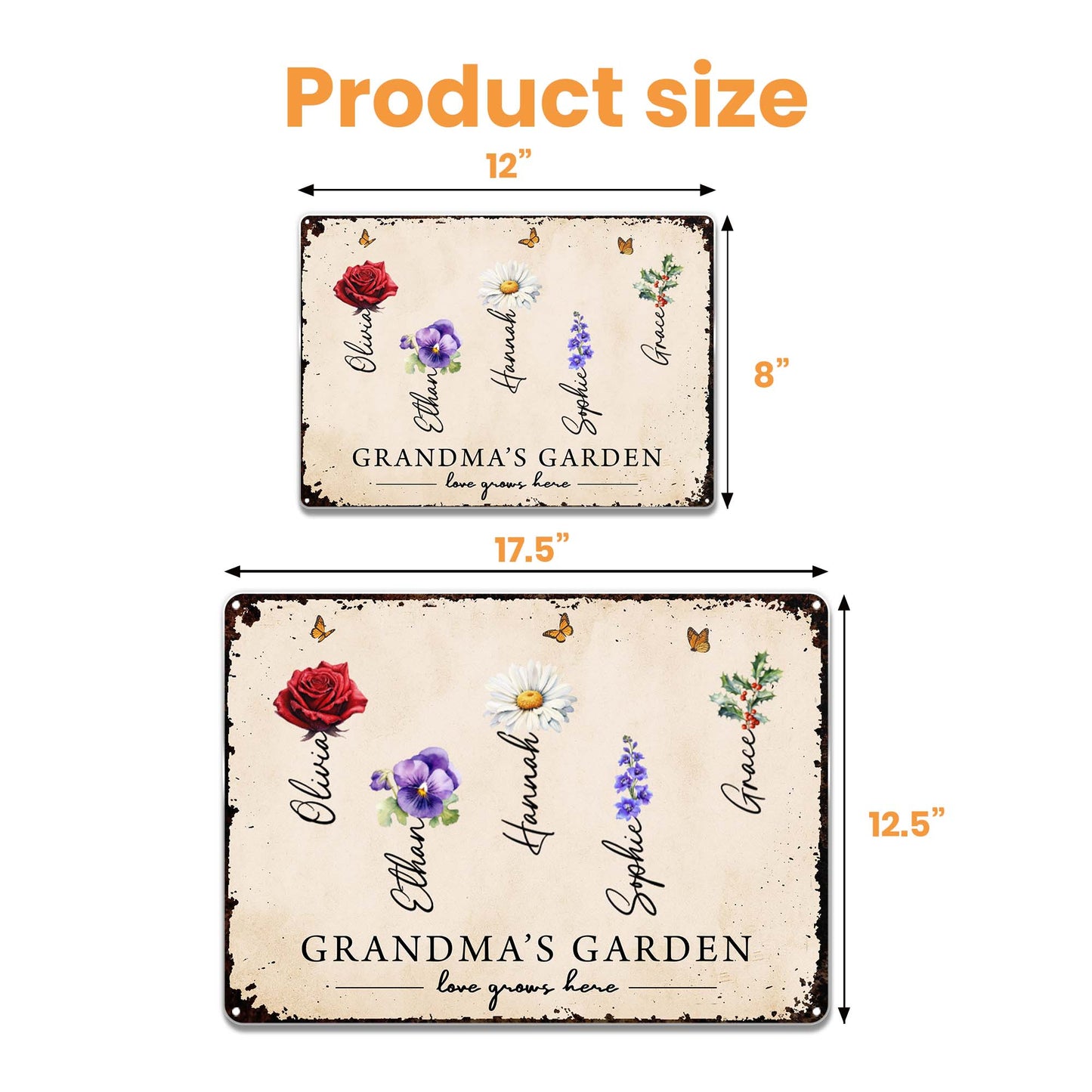 Grandma's Garden Love Grows Here With Flowers And Butterflies