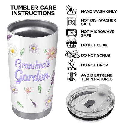 Grandma's Garden Custom Tumbler For Flower Lovers - Personalized Custom Stainless Steel Tumbler 20oz 30oz - GRM018_TB