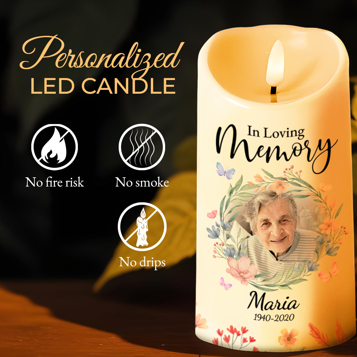 PERSONZ 　WONDERFUL MEMORIES LIGHT Widdop Thoughts of You LED Memorial Tube Light - Mum & Dad