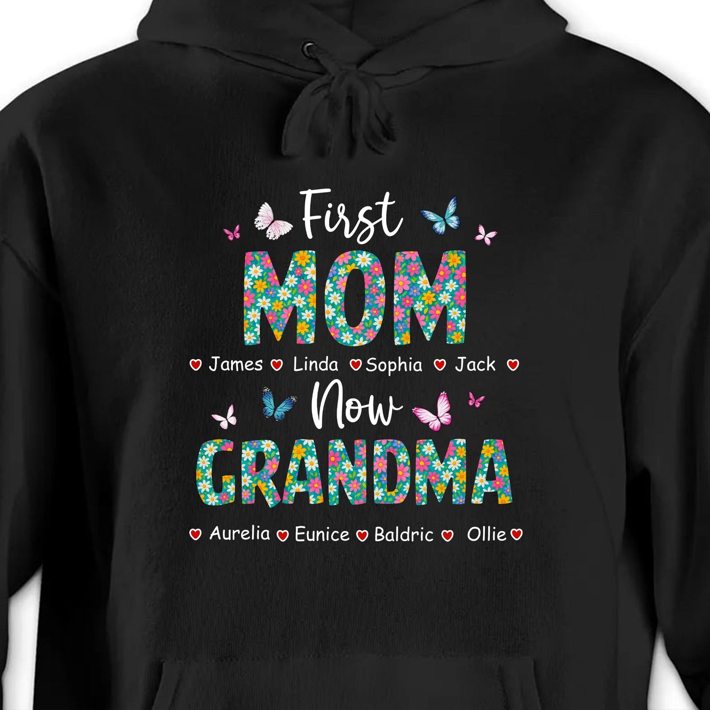 First Mom Now Grandma, Butterflies and Flowers