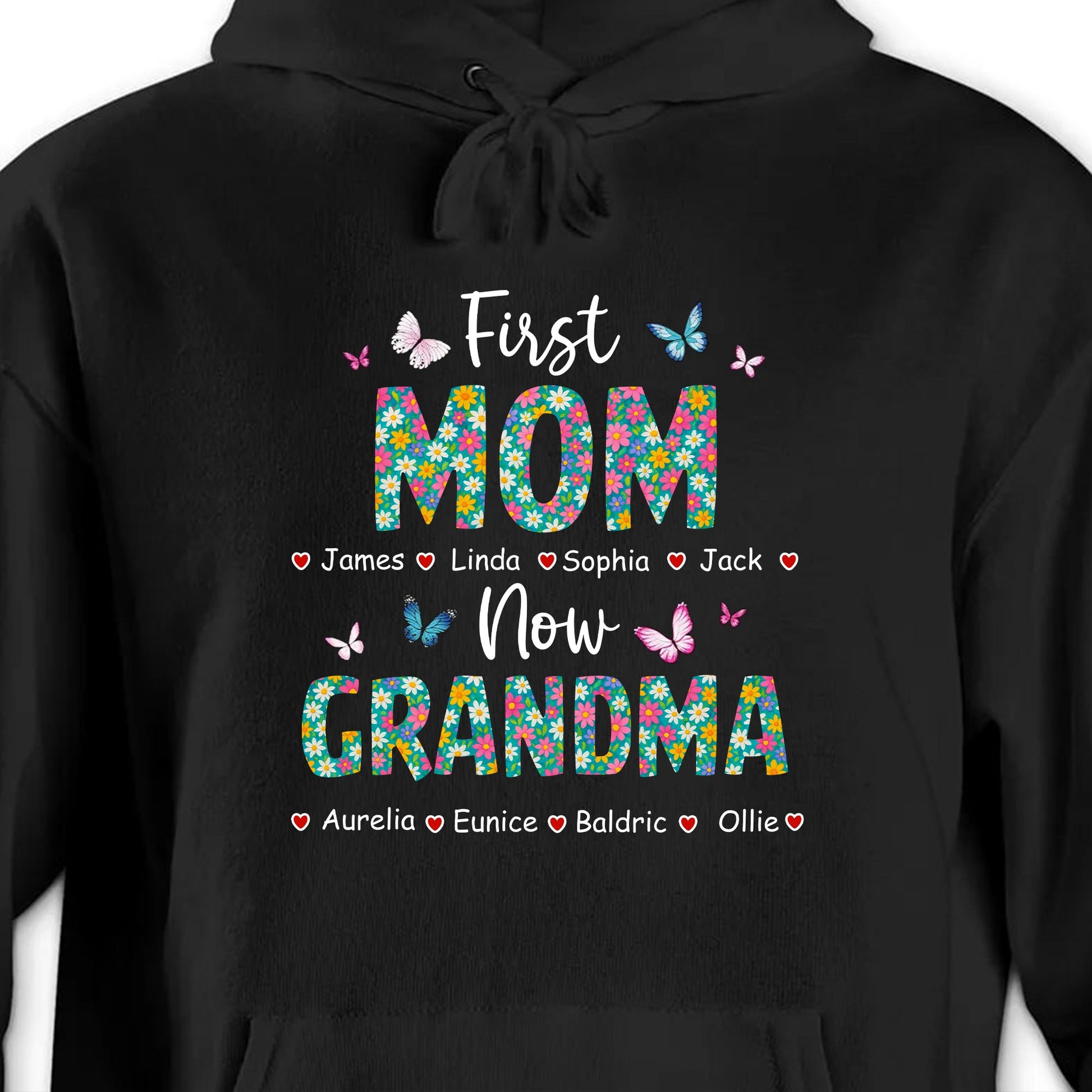 First Mom Now Grandma, Butterflies and Flowers