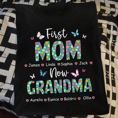 First Mom Now Grandma, Butterflies and Flowers