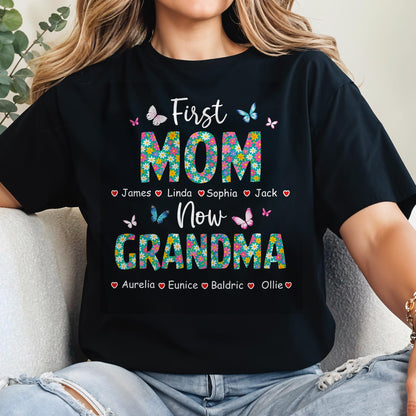First Mom Now Grandma, Butterflies and Flowers
