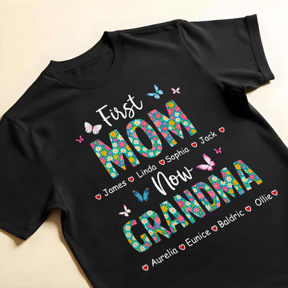 First Mom Now Grandma, Butterflies and Flowers