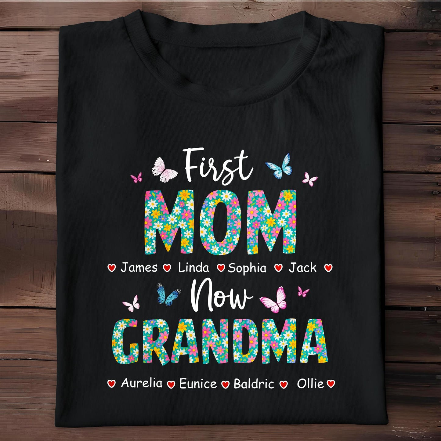 First Mom Now Grandma, Butterflies and Flowers