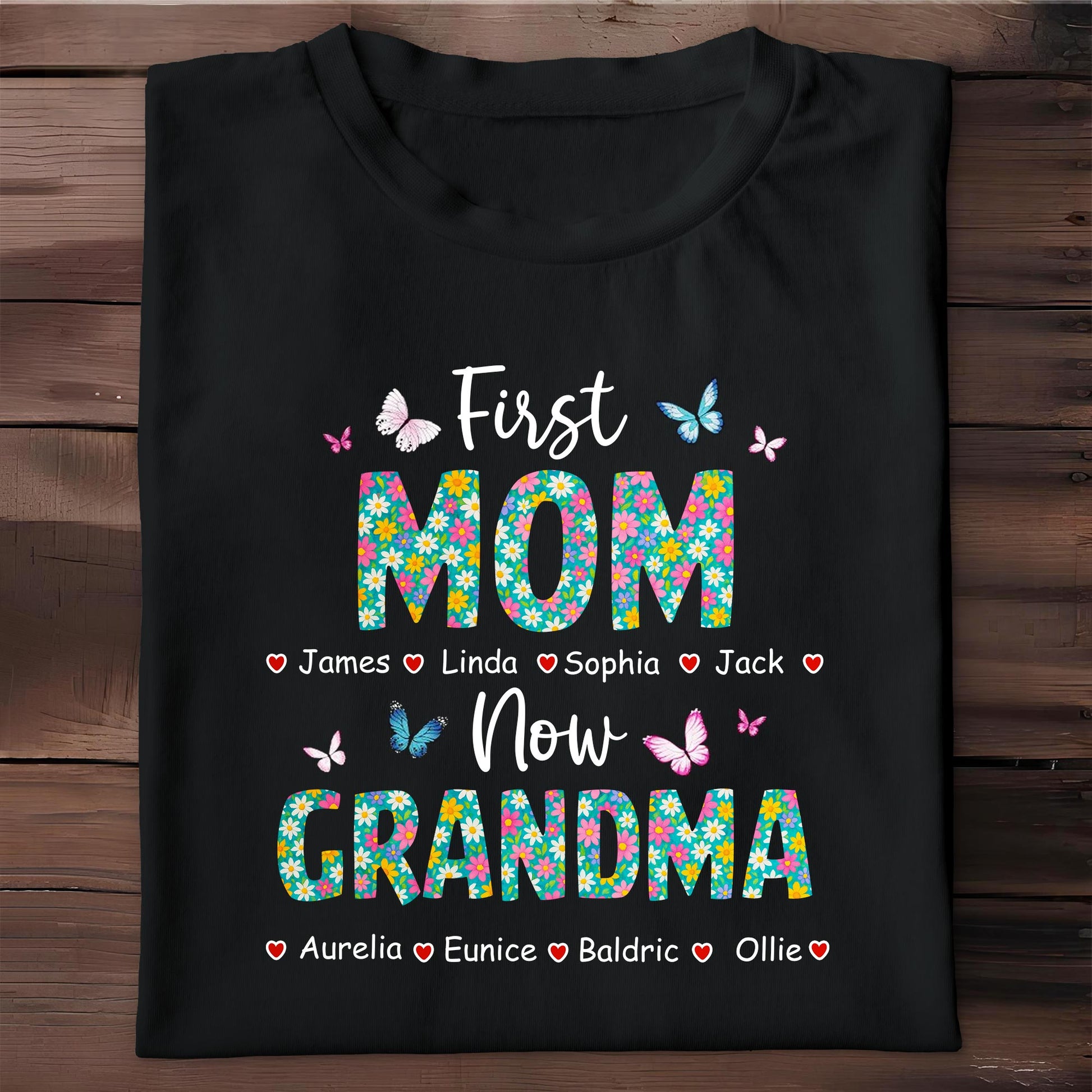 First Mom Now Grandma, Butterflies and Flowers