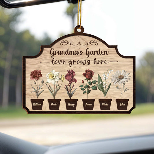 Grandma's Garden Love Grows Here Floral Ornament