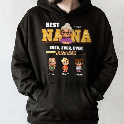 Best Nana Ever, Ever, Ever Just Ask, Cartoon Grandmother and Children