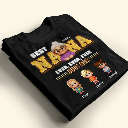 Best Nana Ever, Ever, Ever Just Ask, Cartoon Grandmother and Children