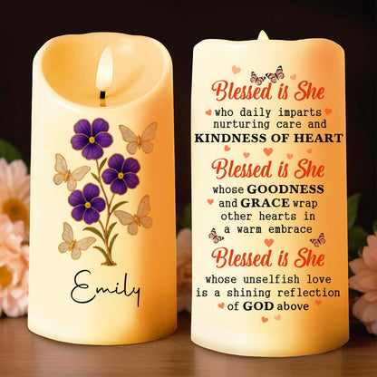 Blessed Is She Who Imparts Care, Flowers and Butterflies