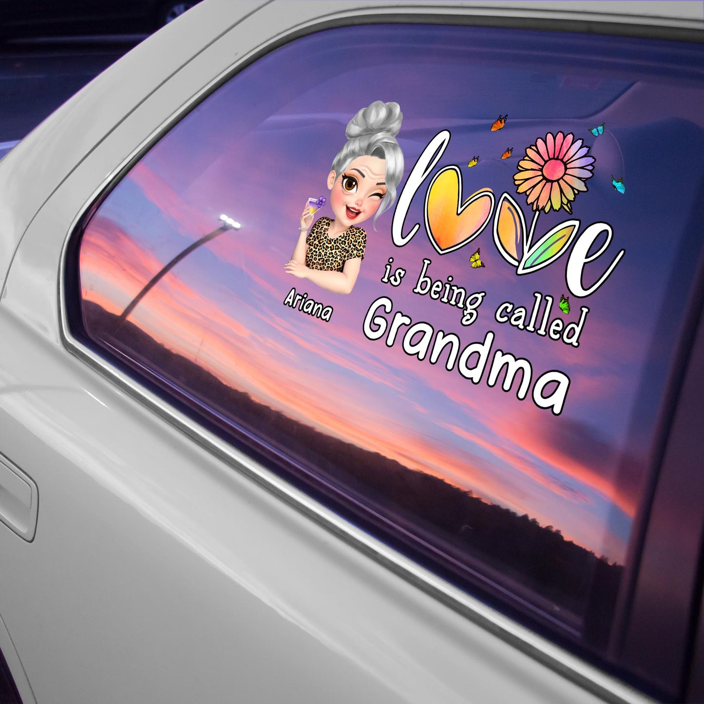 Love Is Being Called Grandma Heart and Flowers Design